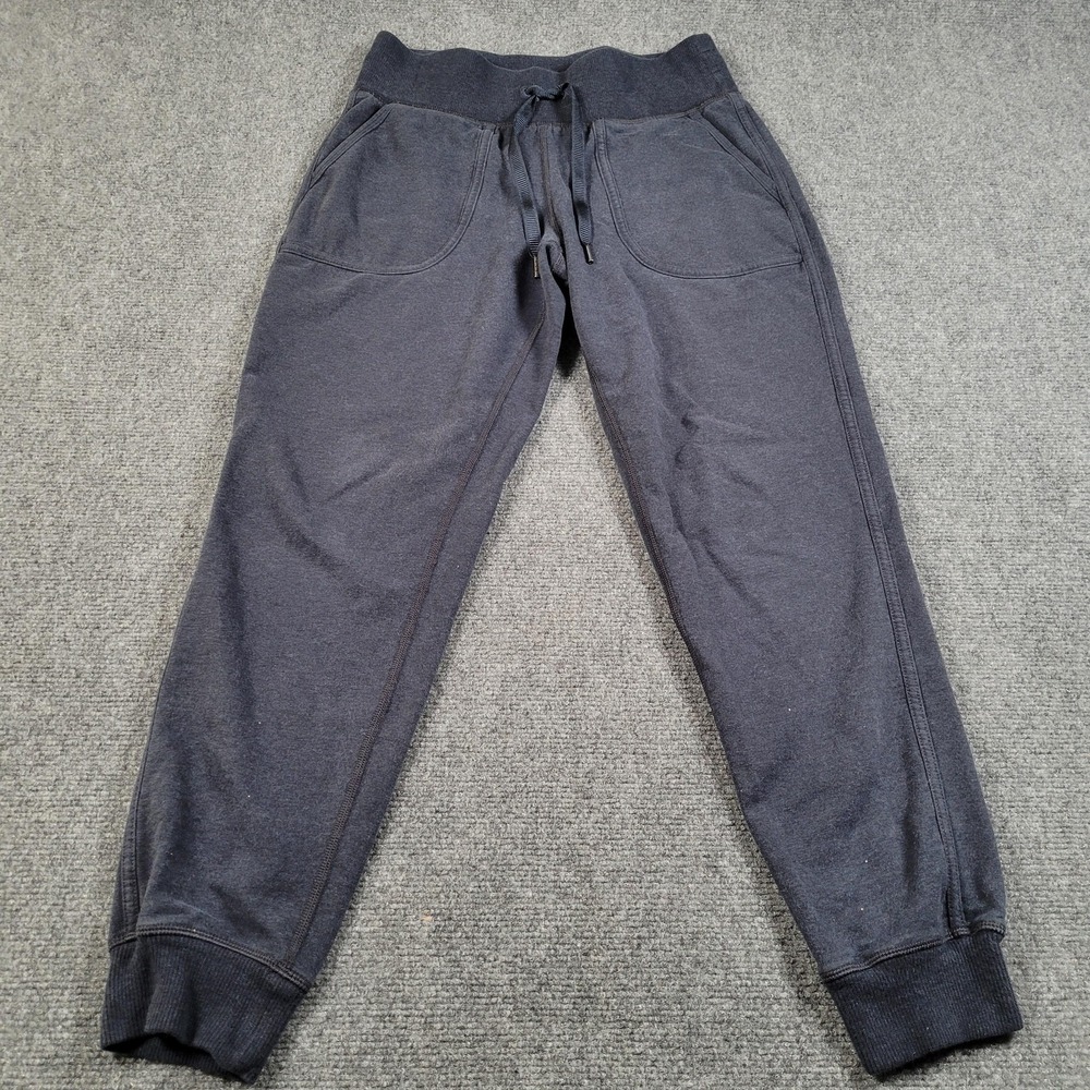 Lululemon Fleece Jogger Women 6 Gray Sweatpants Pants Drawstring‎ Cuffed Pockets